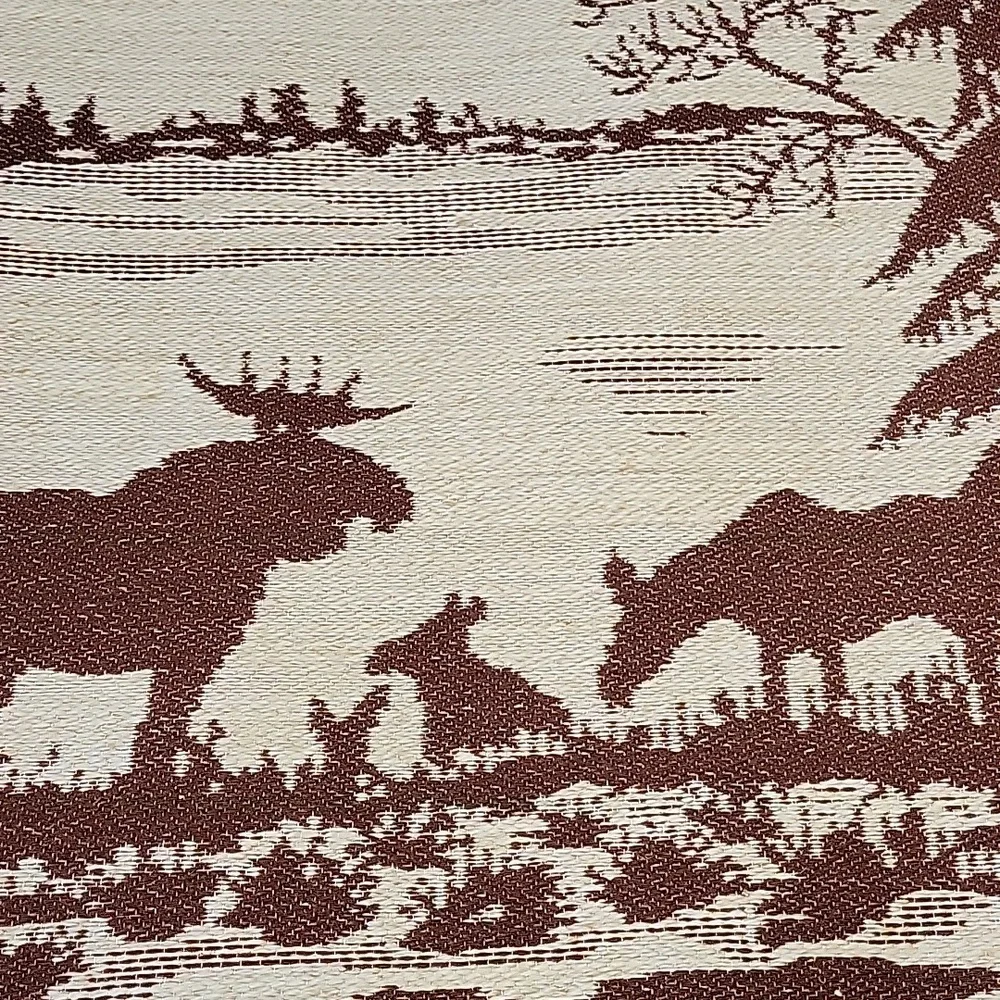 Margareta Eriksson Family Of Moose Brown and Cream Patterned Textile